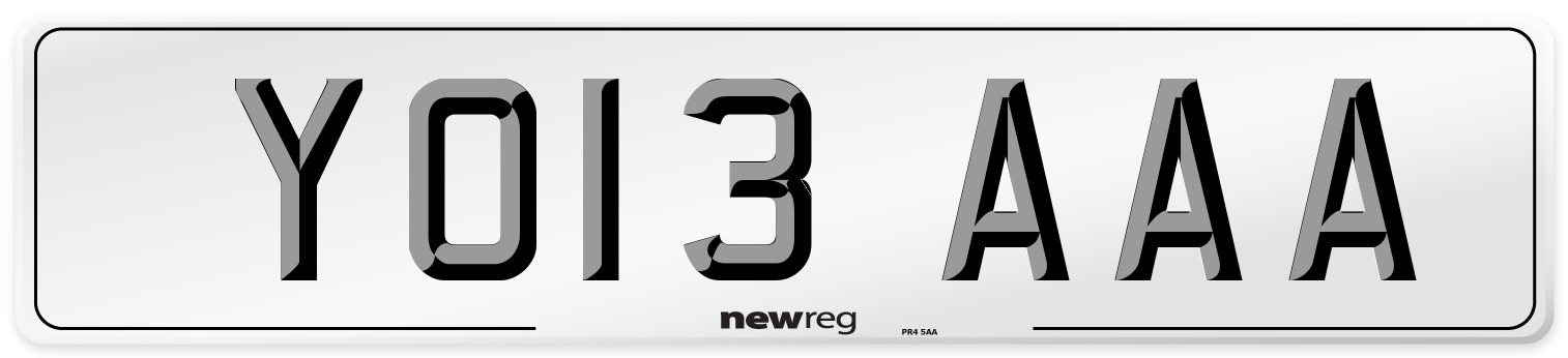 YO13 AAA Number Plate from New Reg